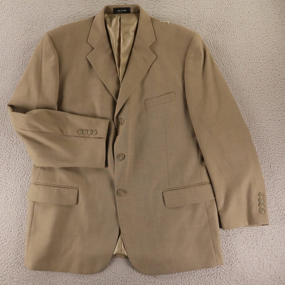 George Jacket 44R L Beige Polyester Blazer Sport Coat